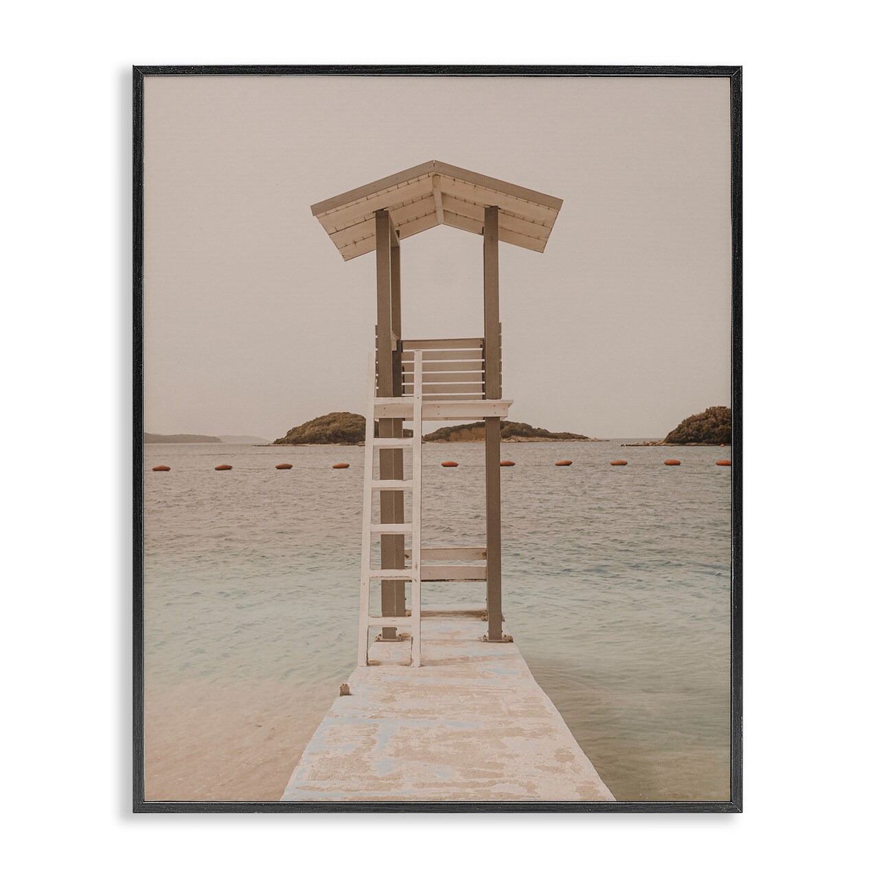 Stupell Industries Beach Lifeguard Lookout Framed Giclee Wall Art Design by LSR Design Studio